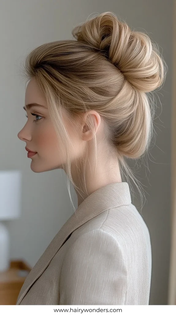 Messy Bun 2 Quick Work Hairstyles for Long hair 12