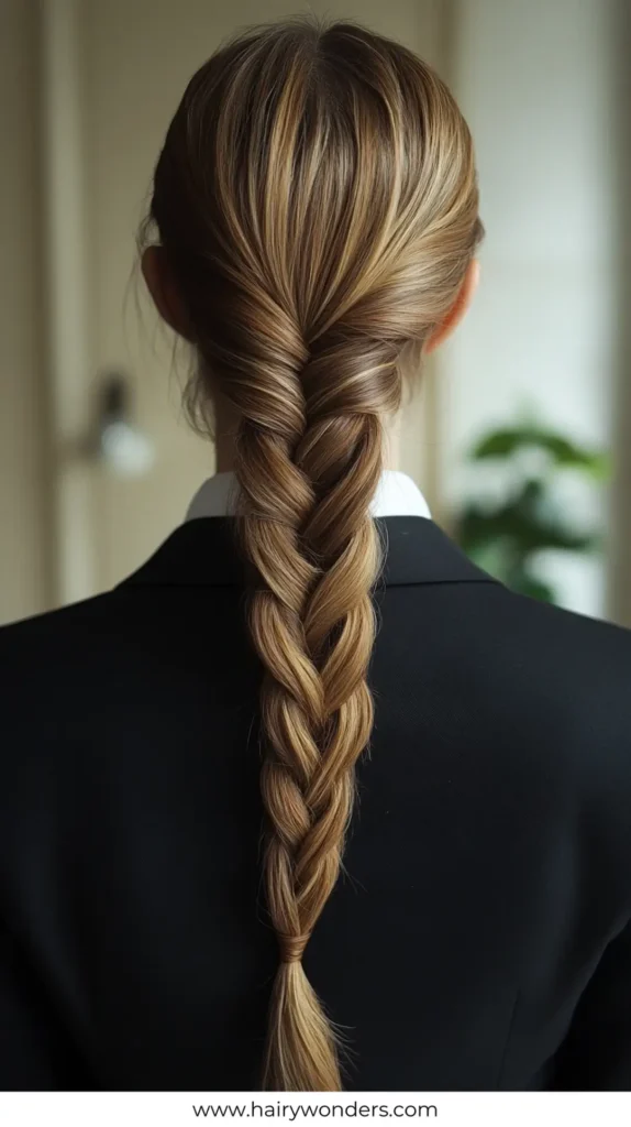 Sleek French Braid Quick Work Hairstyles for Long hair 14