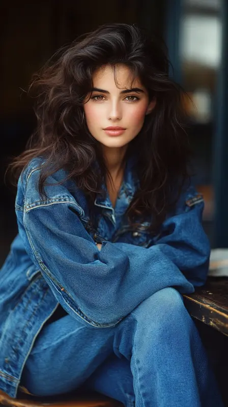 Denim Dreams Take Flight: A Throwback to Ultimate Glam - 90s blowout hair long