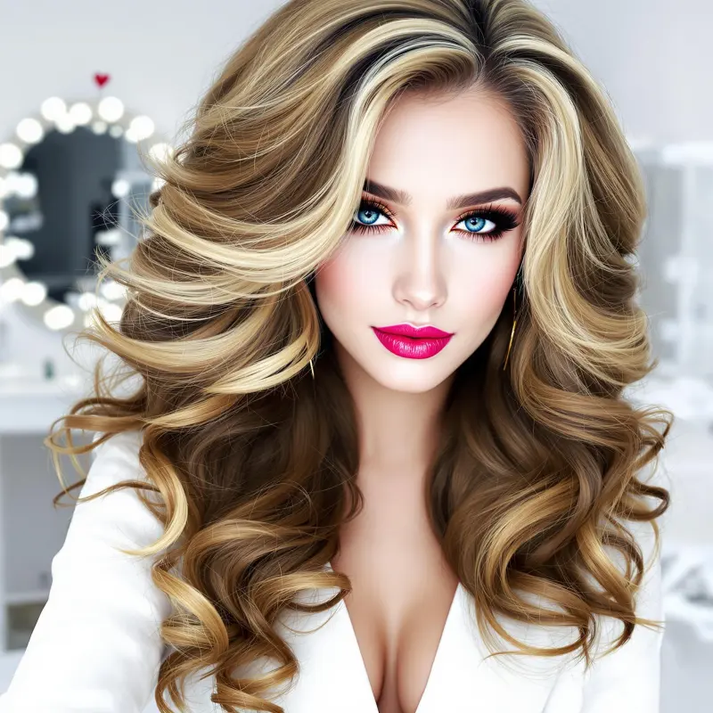 Radiant Waves of Enchantment - blonde bombshell hair