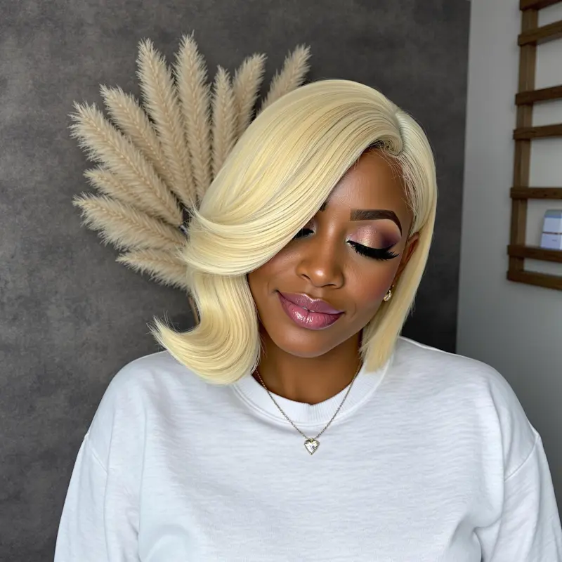 Golden Glamour: A Bob to Inspire - blonde bombshell hair