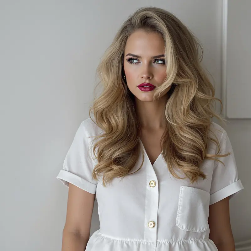 Enchanting Blonde Waves: Golden Whirlwind - blonde bombshell hair