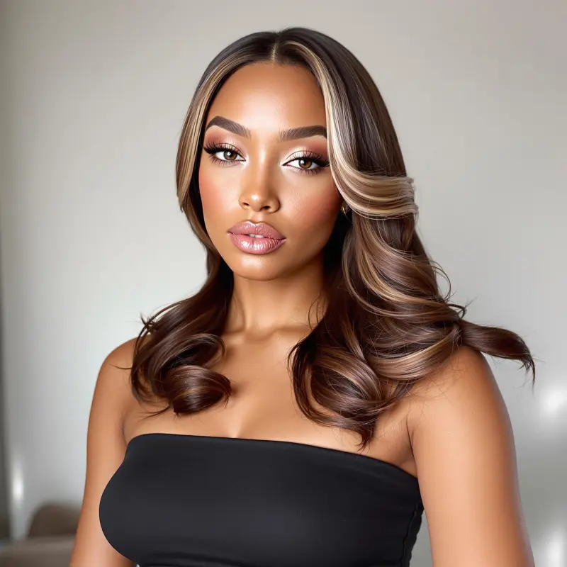 Radiant Reverie: Glamorous Waves with a Flair - blowout hairstyles for black women