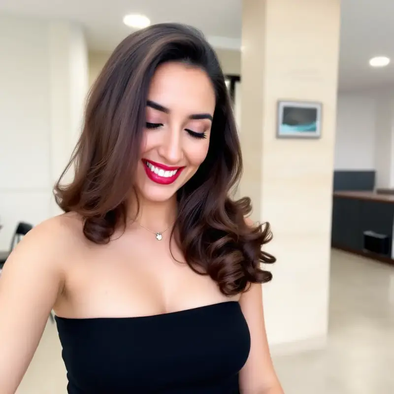 Enchanting Waves of Elegance - old money hair brunette
