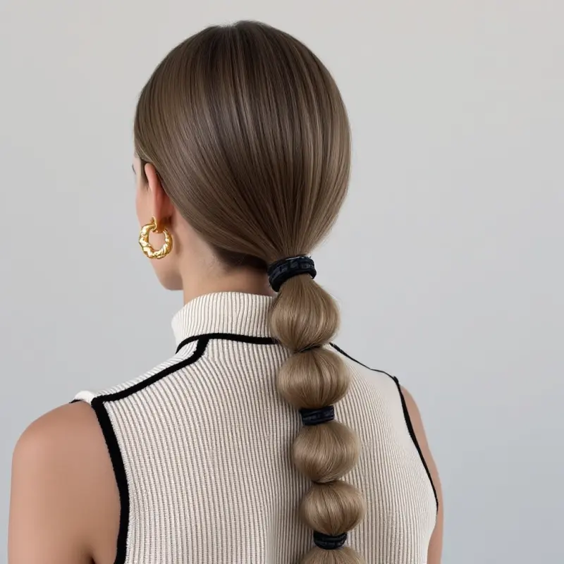Timeless Bubble Ponytail Brilliance - old money hair women