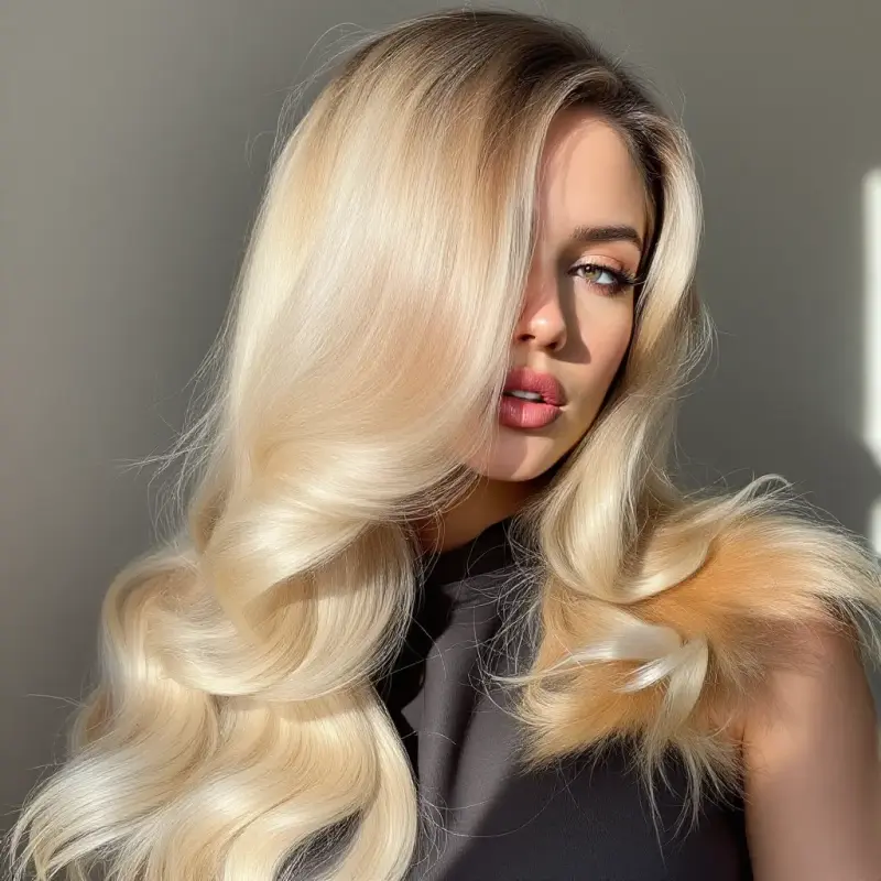 Majestic Waves of Timeless Glamour - old money long hair