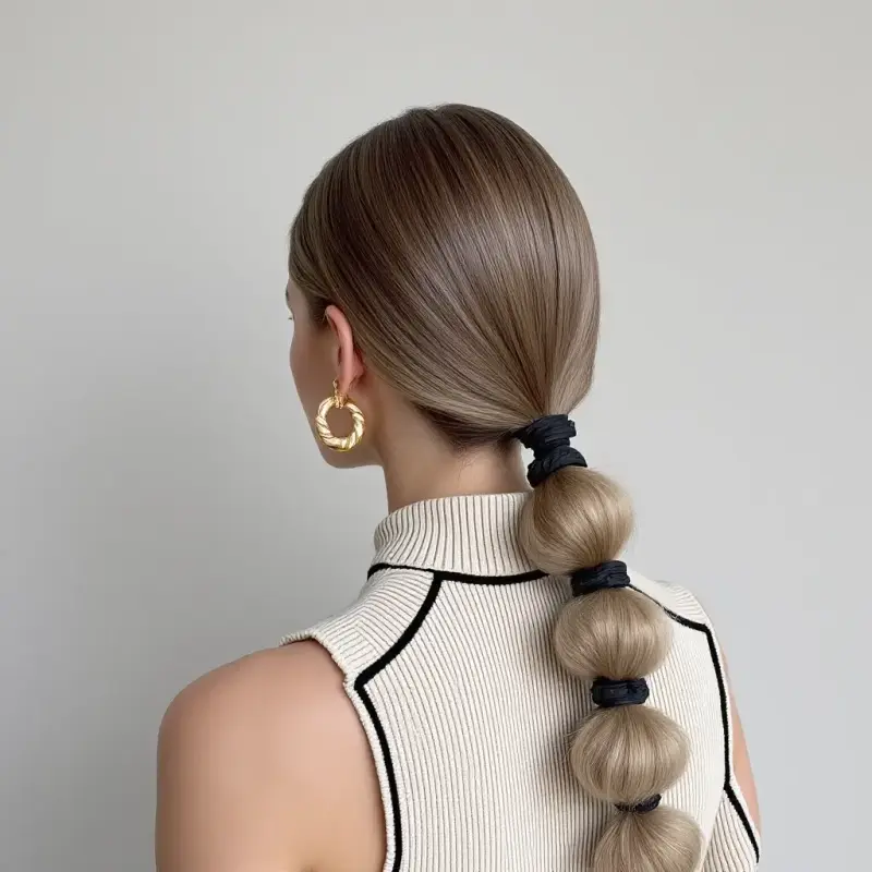 The Sculpted Bubble Ponytail: A Twist on Timeless Glamour - old money long hair
